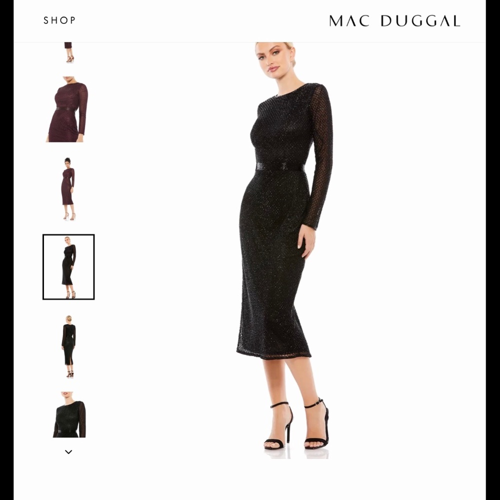 Mac Duggal Black Beaded Cocktail Dress- Tags On
